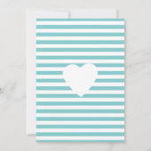 赤ちゃんシャワーかわいいブルーのキャリッジ 招待状 (裏面)