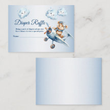 赤ちゃんシャワーかわいいベビーベアパイロットブルー飛行機