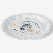 赤ちゃんシャワーかわいいペンギンとクラウン紙プレート ペーパープレート (アングル)