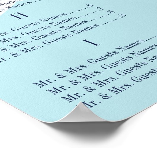 赤ちゃんシャワーかわいいラムゲスト着座表 ポスター (角)