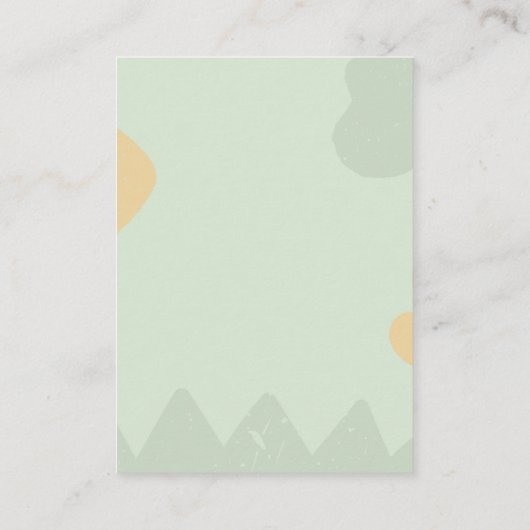 赤ちゃんシャワーかわいい動物ビンゴゲームカード エンクロージャーカード (裏面)