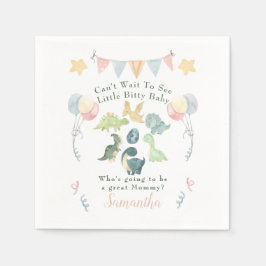 赤ちゃんシャワーかわいい恐竜ママ名オレンジ スタンダードカクテルナプキン