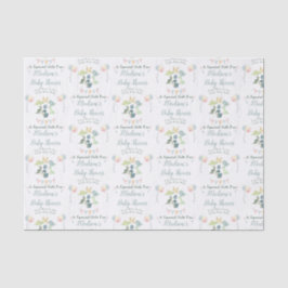 赤ちゃんシャワーかわいい恐竜ママ名ブルー 薄葉紙