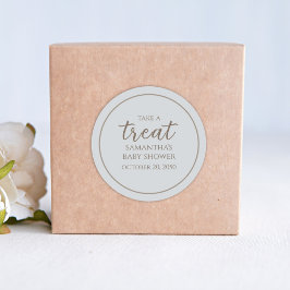 赤ちゃんシャワーかわいい書道スクリプトヴィンテージブルー ラウンドシール