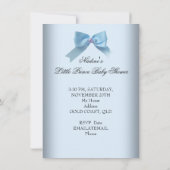 赤ちゃんシャワーかわいい男の子ブルーリトルプリンスフローラ 招待状 (裏面)