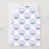 赤ちゃんシャワーかわいい紫ピンクのデイジー花 招待状 (裏面)