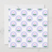 赤ちゃんシャワーかわいい紫ピンクデイジー花招待状 (裏面)