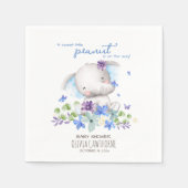 赤ちゃんシャワーかわいい象男女兼用の花 スタンダードカクテルナプキン (正面)