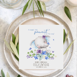 赤ちゃんシャワーかわいい象男女兼用の花 スタンダードカクテルナプキン