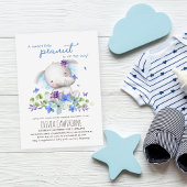 赤ちゃんシャワーかわいい象男女兼用の花 招待状