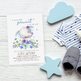 赤ちゃんシャワーかわいい象男女兼用の花 招待状