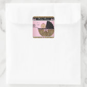 赤ちゃんシャワーかわいい赤ちゃん女の子ピンキヒョウ スクエアシール (バッグ)