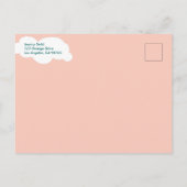 赤ちゃんシャワーかわいい雲レインボーカスタムQRコード インビテーションポストカード (裏面)