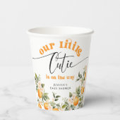 赤ちゃんシャワーかわいこちゃんの途中の小さな子供 紙コップ (裏面)