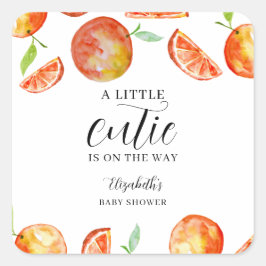 赤ちゃんシャワーかわいこちゃんの途中の小さな赤ちゃん スクエアシール