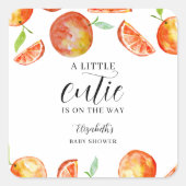 赤ちゃんシャワーかわいこちゃんの途中の小さな赤ちゃん スクエアシール (正面)