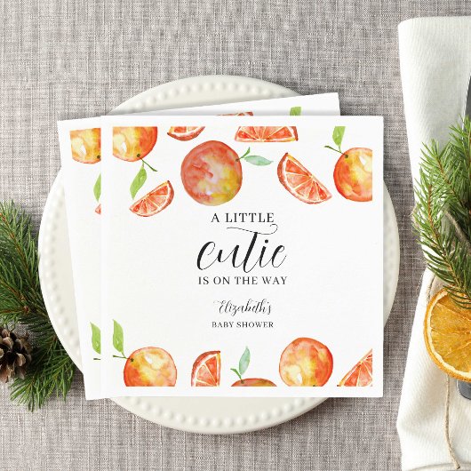 赤ちゃんシャワーかわいこちゃんの途中の小さな赤ちゃん スタンダードカクテルナプキン