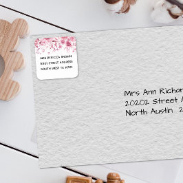 赤ちゃんシャワーかわいらしピンクのフローラドロップアドレス スクエアシール