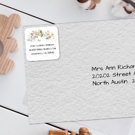 赤ちゃんシャワーかわいらしフローラアドレス スクエアシール