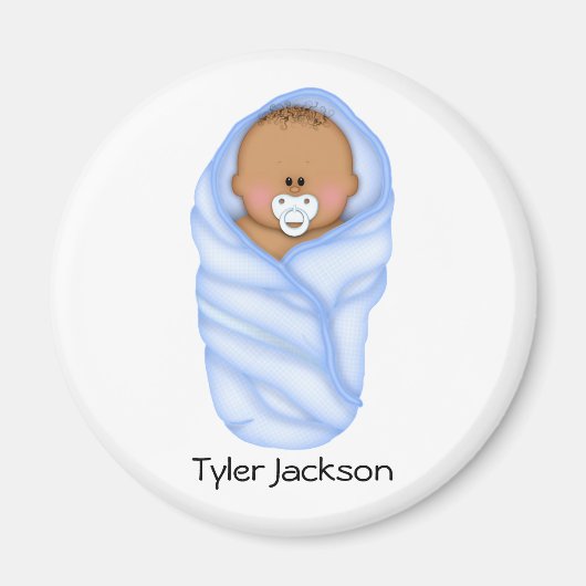赤ちゃんシャワーがアフリカ系アメリカ人の男の子を好む マグネット (正面)
