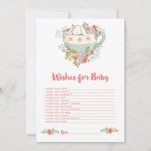 赤ちゃんシャワーがピンクのベビーアクティビティカードを願う 招待状 (正面)