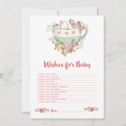 赤ちゃんシャワーがピンクのベビーアクティビティカードを願う 招待状 (正面)