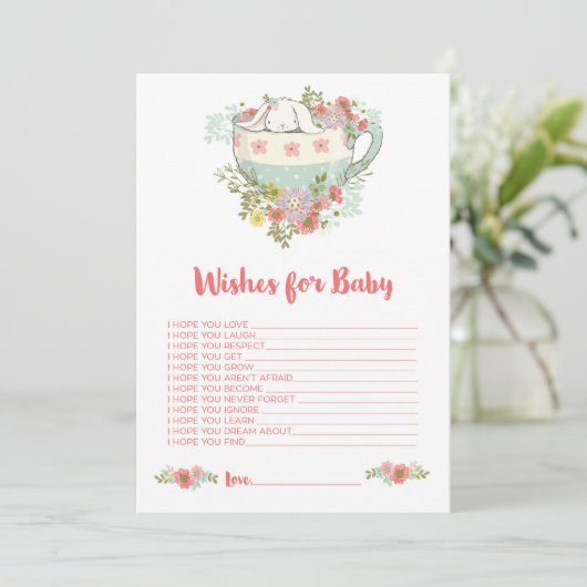 赤ちゃんシャワーがピンクのベビーアクティビティカードを願う 招待状 (スタンド正面)