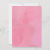 赤ちゃんシャワーがポップ・アートの近いピンク色の風船 招待状 (裏面)