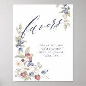 赤ちゃんシャワーがワイルドベリーと花を好む ポスター (正面)