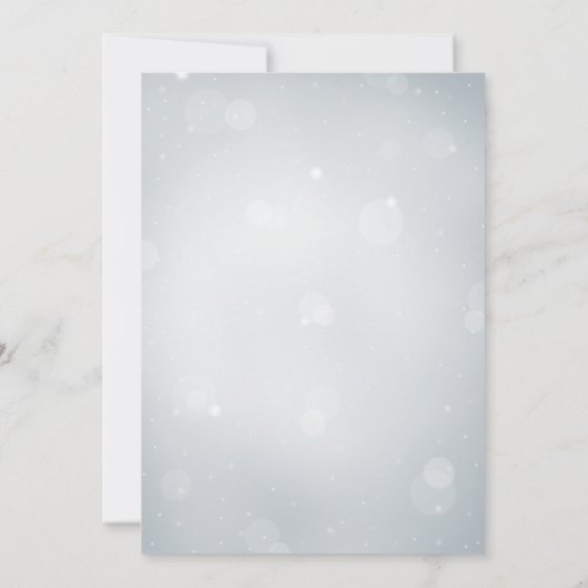 赤ちゃんシャワーが少し雪の結晶 招待状 (裏面)