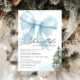 赤ちゃんシャワーが少し雪の結晶 招待状