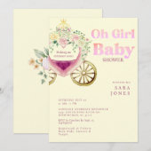 赤ちゃんシャワーが楽しめるキャリッジ 招待状 (正面/裏面)