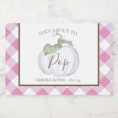 赤ちゃんシャワーきらめくミニワインラベル白かぼちゃ スパークリングワインラベル (シングルラベル)