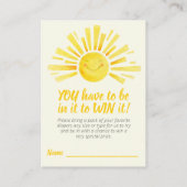 赤ちゃんシャワーこ来この息子おむつラッフル エンクロージャーカード (裏面)