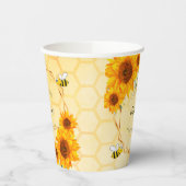 赤ちゃんシャワーでぶつぶつ蜂ひまわり裏庭 紙コップ (左)