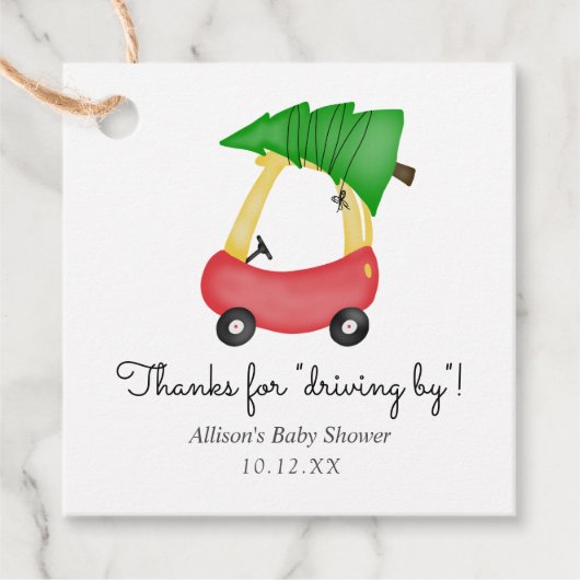 赤ちゃんシャワーでクリスマスドライブありがとう フェイバータグ (正面)