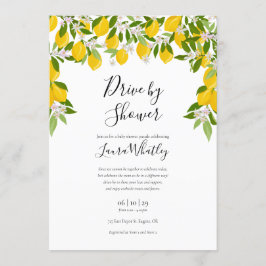 赤ちゃんシャワーでドライブレモンの花の緑 招待状
