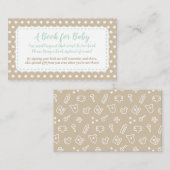 赤ちゃんシャワーでブックカードを | ミントとタン エンクロージャーカード (正面/裏面)