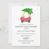 赤ちゃんシャワーで冬の休日レッドカードライブ 招待状 (正面)