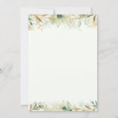 赤ちゃんシャワーで緑の森の動物 招待状 (裏面)