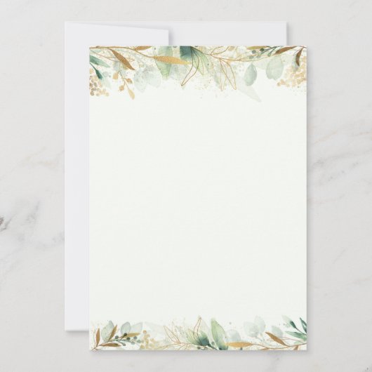 赤ちゃんシャワーで緑の森の動物 招待状 (裏面)