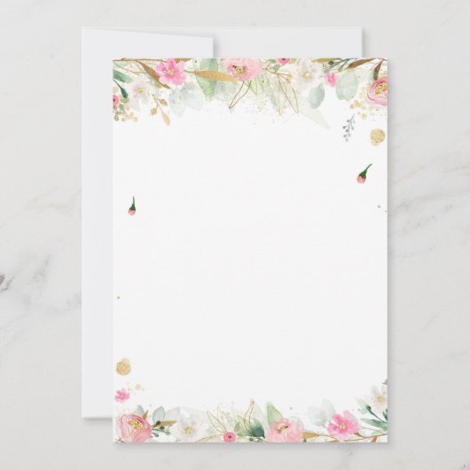 赤ちゃんシャワーで緑の森の動物 招待状 (裏面)