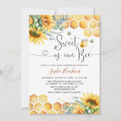 赤ちゃんシャワーになるためにママにできるひまわり甘い 招待状 (正面)