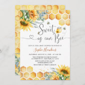 赤ちゃんシャワーになるためにママにできるひまわり甘い 招待状 (正面/裏面)
