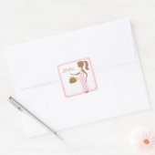 赤ちゃんシャワーになるシックなママ スクエアシール (封筒)