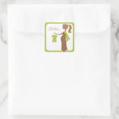 赤ちゃんシャワーになるシックなママ スクエアシール (バッグ)