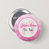 赤ちゃんシャワーになるピンクのおばあちゃん 缶バッジ (正面&裏面)