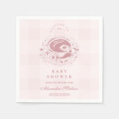赤ちゃんシャワーになるママとピンクティー スタンダードカクテルナプキン (正面)