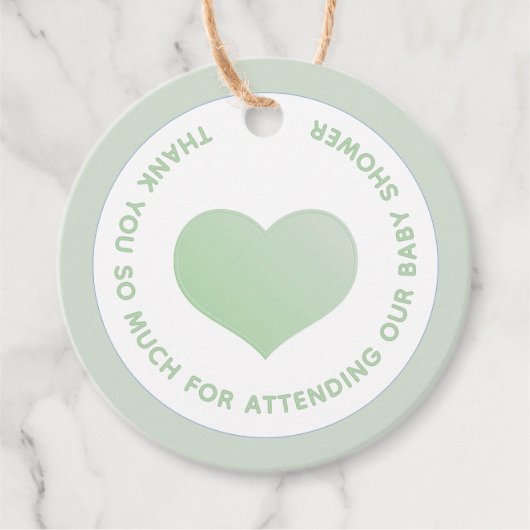 赤ちゃんシャワーにハートを添えて フェイバータグ (正面)