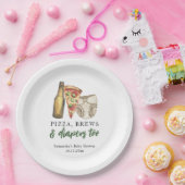 赤ちゃんシャワーにピザ、パン、おむつ ペーパープレート (パーティー)